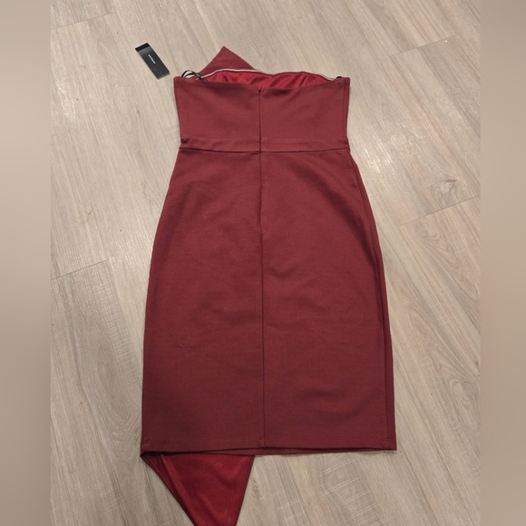 Lulus Queen of the City Burgundy Strapless Bodycon Dress Sz M NWT - Picture 5 of 13